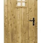 Douglas enkele 1-ruits deur inclusief kozijn, linksdraaiend, 90 x 201 cm, groen geïmpregneerd.