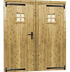 Douglas dubbele 1-ruits deur inclusief kozijn, 168 x 201 cm, groen geïmpregneerd.