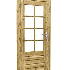 Douglas enkele 8-ruits deur inclusief kozijn, linksdraaiend, 90 x 201 cm, groen geïmpregneerd.