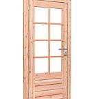 Douglas enkele 8-ruits deur inclusief kozijn, linksdraaiend, 90 x 201 cm, kleurloos geïmpregneerd.