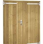 Douglas dubbele dichte deur inclusief kozijn, 168 x 201 cm, groen geïmpregneerd.