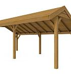 Douglasvision kapschuur Comfort 600 x 250 cm, groen geïmpregneerd.