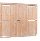 Douglas dubbele deur inclusief kozijn extra breed en hoog, 255 x 209 cm, kleurloos geïmpregneerd.