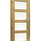 Douglas enkele 4-ruits deur inclusief kozijn, linksdraaiend, 90 x 201 cm, groen geïmpregneerd.