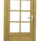 Vuren enkele 8-ruits deur inclusief kozijn, linksdraaiend, 90 x 201 cm, groen geïmpregneerd.