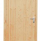 Vuren enkele dichte deur extra breed inclusief kozijn, rechtsdraaiend, 112 x 201 cm, onbehandeld.