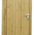 Vuren enkele dichte deur inclusief kozijn, linksdraaiend, 90 x 201 cm, groen geïmpregneerd.