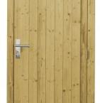 Vuren enkele dichte deur inclusief kozijn, rechtsdraaiend, 90 x 201 cm, groen geïmpregneerd.