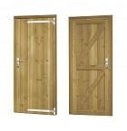 Douglas enkele dichte deur inclusief kozijn, rechtsdraaiend, 90 x 201 cm, groen geïmpregneerd.