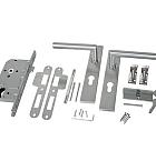 RVS luxe deurbeslagset SKG keurmerk met slotkast, cilinder, slot en duimen