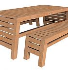 Tuinset Riva Excellent, 2 x bank en 1 x tafel, onbehandeld.