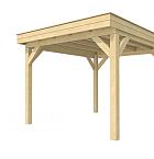 Buitenverblijf plat dak Premium I, vuren, basismodel XL/C, 307x357 cm, onbehandeld.