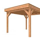 Buitenverblijf plat dak Premium I, douglas, basismodel XXL/C, 307x399 cm, onbehandeld.