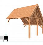 Buitenverblijf kapschuur Excellent Modulair, douglas, rechterdeel XXL/E, 385x399 cm, onbehandeld.