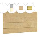 Zweeds rabat plankenset vuren bij achterwand E, 371 x 125 cm, onbehandeld.