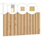 Rhombusprofiel plankenset vuren bij achterwand D, 328,5 x 186 cm, onbehandeld.