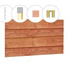 Zweeds rabat plankenset douglas bij voorwand D, t.b.v. enkele deur, 328,5 x 285 cm, onbehandeld.