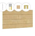 Zweeds rabat plankenset vuren bij voorwand C, t.b.v. enkele deur, 278,5 x 285 cm, onbehandeld.