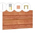 Zweeds rabat plankenset douglas bij voorwand D, t.b.v. dubbele deur, 328,5 x 285 cm, onbehandeld.