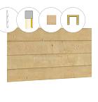 Zweeds rabat plankenset vuren bij voorwand C, t.b.v. dubbele deur, 278,5 x 285 cm, onbehandeld.