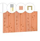 Halfhouts rabat plankenset douglas bij wand B, t.b.v. dubbele deur, 228,5 x 224 cm, onbehandeld.