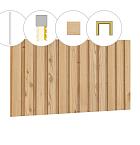 Rhombusprofiel plankenset vuren bij voorwand C, t.b.v. dubbele deur, 278,5 x 285 cm, onbehandeld.