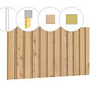 Rhombusprofiel vuren enkelzijdige wand B, 228,5 x 224 cm, onbehandeld.