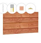 Zweeds rabat plankenset douglas bij topgevel t.b.v. zadeldak Excellent XXL, onbehandeld.