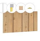 Banddeel vuren enkelzijdige topgevel t.b.v. zadeldak Excellent XXL, onbehandeld.