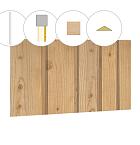 Banddeel plankenset vuren bij topgevel t.b.v. zadeldak Excellent L, onbehandeld.