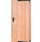 Douglas dichte enkele deur 90x201 cm, rechtsdraaiend, zwarte hengen, zwart beslag, onbehandeld.