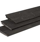 Vuren Zweeds rabat 1 zijde geschaafd, 1 zijde fijnbezaagd, 1,1-2,7 x 19,5 x 400 cm, zwart gedompeld.