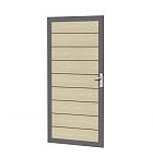 Aluminium deur met houtmotief, 90 x 183 cm, eiken.