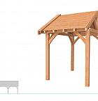 Buitenverblijf met zadeldak Excellent Modulair, douglas, linkerdeel L/A, 207x307 cm, onbehandeld.