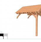 Buitenverblijf met zadeldak Excellent Modulair, douglas, rechterdeel L/B, 243x307 cm, onbehandeld.