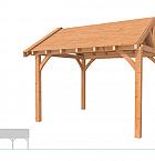 Buitenverblijf met zadeldak Excellent Modulair, douglas, linkerdeel L/D, 357x307 cm, onbehandeld.