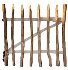 Looppoortje Hazelaar met beslag en 2 steunpalen, 100 x 100 cm.