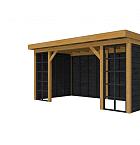 Douglasvision buitenverblijf Comfort Compleet 500 X 270 cm, groen geïmpregneerd, wanden zwart geïmpregneerd.