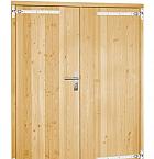 Vuren dubbele dichte deur inclusief kozijn, 168 x 201 cm, onbehandeld.