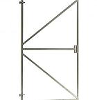 Verstelbaar stalen poortframe met slotkast-uitsparing, 180 x 100 cm, vuurverzinkt.