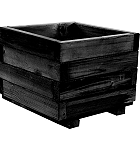 Bloembak vierkant 32 x 40 x 40 cm (HxBxD), geïmpregneerd en zwart gedompeld.