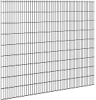 Hillfence metalen scherm, dubbele staafmat, 250 x 183 cm, zwart.