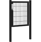 Hillfence metalen enkele poort Premium-line inclusief slot, 100 x 100 cm, zwart.