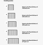 Glazen schuifwand Deluxe B (228,5x224 cm), zwart (RAL9005), inclusief zwarte knop, tochtstrippen en meenemers.