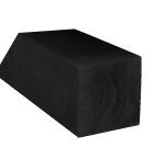 Vuren geschaafde paal verlijmd 12 X 12 X 400 cm, zwart gedompeld.