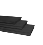 Vuren geschaafd halfhouts rabat 1,8 X 19,5 X 500 cm, zwart gedompeld.