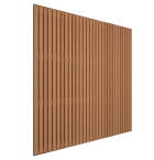 Thermovision Ayous geschaafd latten scherm, recht horizontaal/verticaal, 180 x 180 cm.