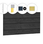 Zweeds rabat douglas enkelzijdige wand D, 328,5 x 224 cm, zwart geïmpregneerd.