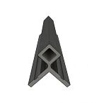 NewTechWood HKC co-extrusie hoekprofiel castellation tbv wand bekleding, 7 x 8 x 300 cm, Ebony zwart