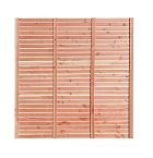 Douglas enkelzijdig geschaafd latten scherm, recht horizontaal, 180 x 180 cm.